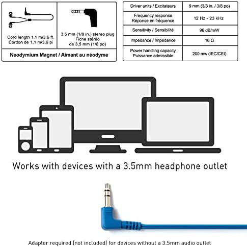 Panasonic Ergo Fit Wired Earbuds with Microphone – Superior Sound Quality with Ergonomic Comfort, Universal 3.5 mm Jack Earphones for Phones and Laptops in Stylish Metallic Purple – Custom-Fit Earpieces (S/M/L) for Optimal Audio Experience and Hands-Free Calls – RP-TCM125-VA