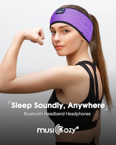 MUSICOZY Bluetooth 5.4 Sleep Headband Headphones – Ultimate Wireless Comfort for Sleep, Workouts, and Travel – The Perfect Gift for Active Lifestyles with Rapid Pairing and Sweatproof Design