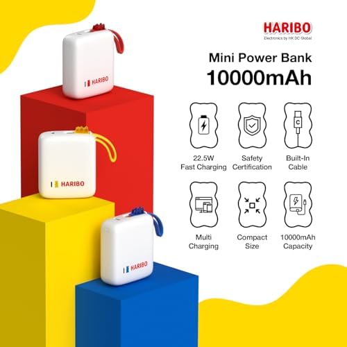 Ultra-Compact Gummy Bear Power Bank – 10,000 m Ah Fast-Charging USB-C Charger with 22.5 W Output for i Phone 15/16 & Samsung Galaxy – Dual Device Charging with Smart IC Protection for Safe, Efficient Energy Management