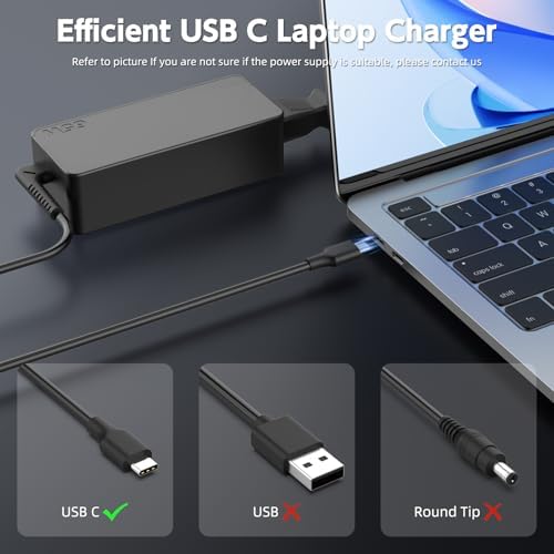 Power Up Your Lenovo: 65 W USB-C Charger for Think Pad, Yoga, and Chromebook – High-Speed, Versatile Compatibility with Enhanced Safety Features – Ideal Replacement for ADLX65 Series Power Supply with 12-Month Warranty