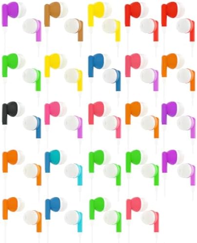 Bulk 24-Pack Kids Wired Earbuds with Microphone – Classroom-Ready Noise-Isolating Headphones for Enhanced Focus and Engagement in Learning, Gaming, and Travel with Universal 3.5 mm Compatibility for Superior Audio Quality