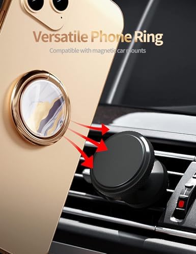 Blue Butterfly Marble Pattern Cell Phone Ring Stand – 360° Rotating Finger Holder for Secure Grip and Versatile Kickstand, Compatible with All Smartphones Including i Phone and Samsung Galaxy, Perfect for Magnetic Car Mounts
