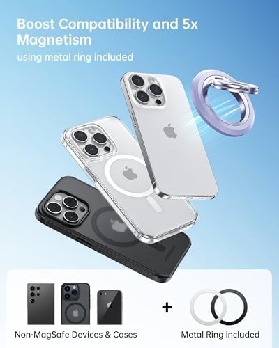Syncwire Magnetic Phone Ring Holder – Titanium Alloy Kickstand for i Phone 12-16 Pro Max & Compatible Android Devices – Ergonomic Design, Enhanced Mag Safe Stability, Lightweight Grip for Ultimate Hands-Free Convenience