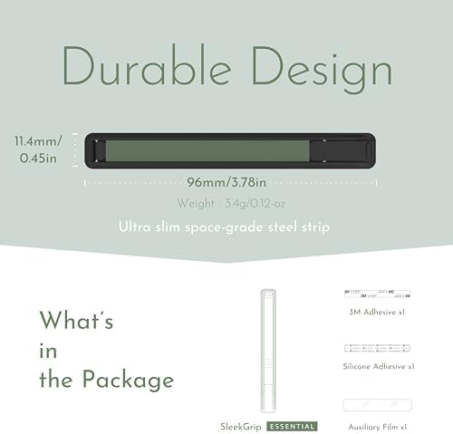 Sleek Strip Ultra-Thin Phone Grip & Kickstand – Lightweight Finger Holder for i Phone & Android – Customizable Loop Design with Dual Viewing Angles – Pocket-Friendly, Strong Adhesive, and Stylish Color Options for Enhanced Mobile Experience