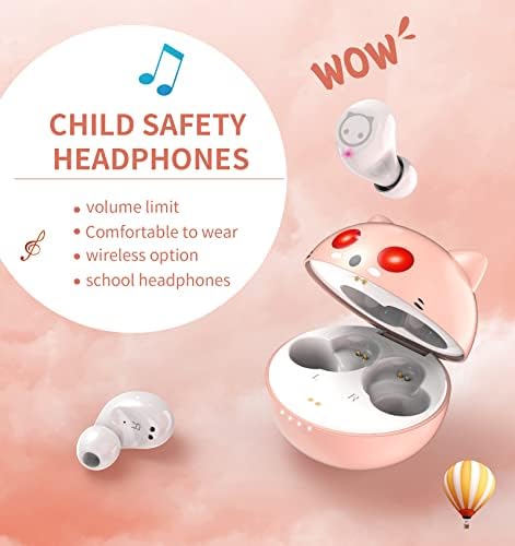 Kids’ Bluetooth 5.1 Wireless Earbuds – Adorable Waterproof Earphones with Dual Mics, 36-Hour Playtime, Hi-Fi Stereo Sound, and Gaming Mode – Perfect for Active Young Listeners and Learning on the Go