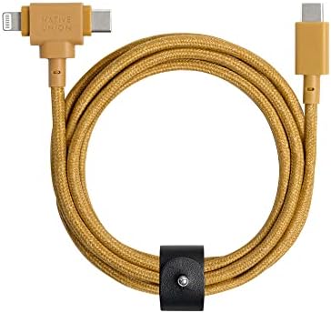 Native Union Belt Cable Duo – 5 ft Eco-Conscious Braided 2-in-1 Charging Cable with MFi Certified Lightning & Type-C Connectors – Durable, Versatile, and Perfect for Multi-Device Charging on the Go