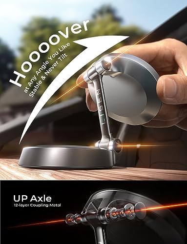 LISEN Mag Safe Car Mount Charger – 15 W Fast Charging Magnetic Wireless Holder for i Phone 16 Pro Max, 15, 14, 13 – Ultra-Durable Zinc Alloy Design for Secure Dashboard Fit and Enhanced Stability on the Road – Essential Fast Charging Accessory for i Phone Users