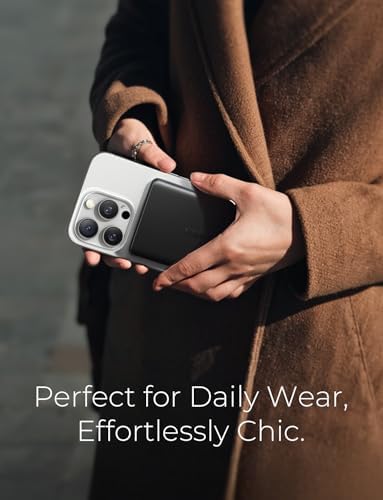 LISEN 0.3-Inch Ultra Slim Mag Safe Portable Charger for i Phone – 5000 m Ah Wireless Battery Pack for Effortless Travel Charging – Essential Magnetic Power Bank Compatible with i Phone 16 Pro Max/15/14/13/12 – Fast Charging, Lightweight Design for On-the-Go Convenience