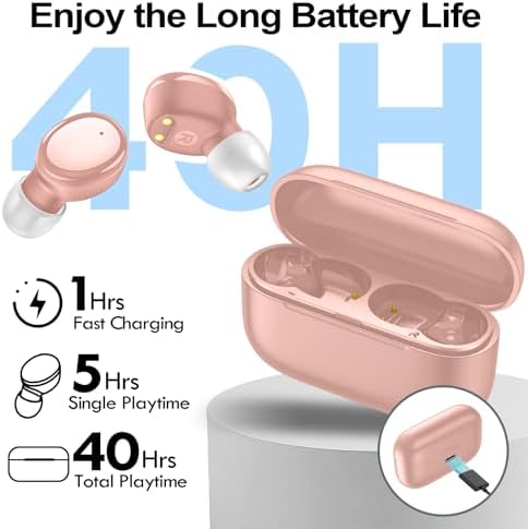 Experience Unmatched Audio with Kurdene Wireless Earbuds: Bluetooth 5.3 In-Ear Headphones in Elegant Pink – Perfectly Crafted for Active Lifestyles with Rich Deep Bass and Crystal-Clear Call Clarity. Lightweight and Sweat-Resistant, These Earbuds Provide Ultimate Comfort for Your Workouts and Daily Commutes. Elevate Your Listening Journey with Advanced Noise-Cancelling Technology and Built-In Mics for Effortless Conversations on the Move. Enjoy Seamless Connectivity and Stylish Design, Making Them the Ideal Companion for Music Lovers, Podcasters, and Anyone Seeking Exceptional Sound Quality. Durable and Easy to Clean, the Kurdene Earbuds Blend Comfort, Functionality, and Chic Aesthetics for Everyday Use.