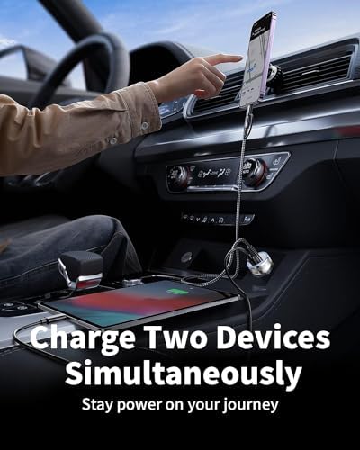 Dual-Port 24 W Fast Charging USB Car Charger – Universal Compatibility for i Phone, Samsung Galaxy, and Android Devices – Compact 4.8 A Power Adapter for On-the-Go Charging – Safe, Reliable Cigarette Lighter Charger Perfect for Families and Road Trips