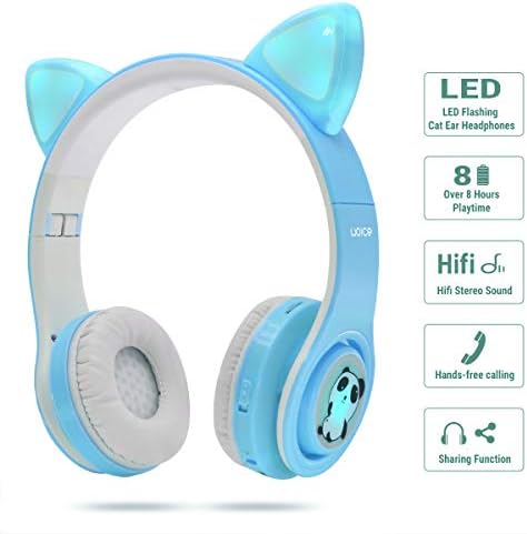 Vibrant Purple Wireless Bluetooth Headphones for Kids with LED Lights – Safe 85 d B Volume Control, Music Sharing Fun, and Long Battery Life – Perfect Over-Ear Headphones for Boys and Girls to Enjoy Music and Learning on the Go