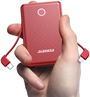 Ultra-Slim 6000 m Ah Portable Phone Charger with Built-In USB-C Cable – Fast Charging Power Bank for Android and Smartphones – Lightweight External Battery Pack for On-The-Go Convenience and Enhanced Compatibility