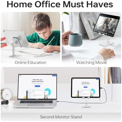 Foldable Phone Stand for Desk – Adjustable Height & Angle Cell Phone Holder, Portable Tablet Stand with Anti-Slip Base for Home, Office, and Travel, Compatible with iPhone & All 4-11″ Devices (Black) – Enhanced Compatibility and Speed