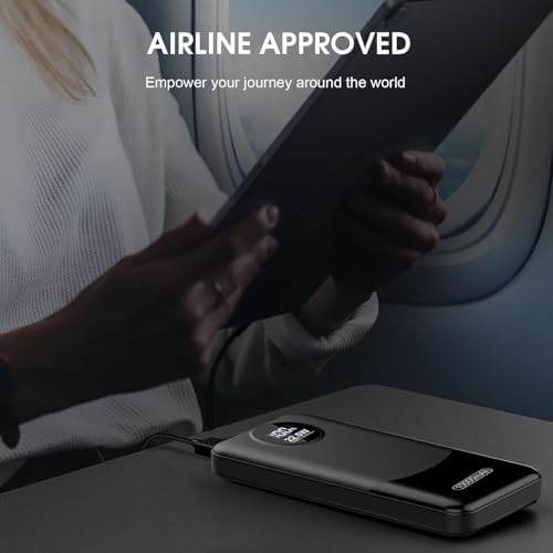 Advanced 10,000 m Ah Portable Charger with 22.5 W Fast Charging – USB-C Power Bank for i Phone 16/15/14/13/12 & Samsung S22/S21 – PD 3.0 & QC 4.0 Compatible with LED Battery Display – Lightweight Multi-Device Power Bank for Travel & Daily Use