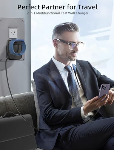 Effortless Dual-Port 36 W Retractable Charger for Apple Watch & i Phone 15 – Compact Travel Wall Adapter with Tangle-Free Design for Series 11-16 Smartwatches – Sleek Black Portable Solution for Quick Charging on the Go