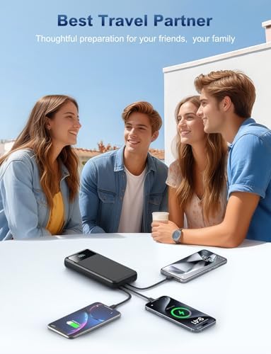 Ultra-High Capacity 50000 m Ah Power Bank – Ultimate Portable Charger with 22.5 W Fast Charging & Built-In Cables for Multi-Device Use – Perfect for Camping, Travel, and Outdoor Adventures – Lightweight, Reliable, and Compatible with i Phone, Samsung Galaxy, Google Pixel & More – Advanced Safety Features with 10,000 Bend-Resistant Cables for Unmatched Durability – Charge Up to 6 Devices Simultaneously with USB-C Two-Way Charging and LED Display for Power Monitoring – Ideal for Outdoor Enthusiasts and Frequent Travelers Seeking Convenience and Safety – Enjoy 365 Days Replacement Guarantee & 24/7 Customer Support for Peace of Mind