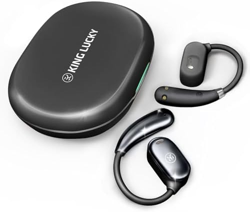Ultra-Lightweight King Lucky Open Ear True Wireless Earbuds – Bluetooth 5.3 Sports Headphones with 60-Hour Battery Life, Dual Device Connectivity & Exceptional Sound Clarity for Active Lifestyles and Outdoor Adventures