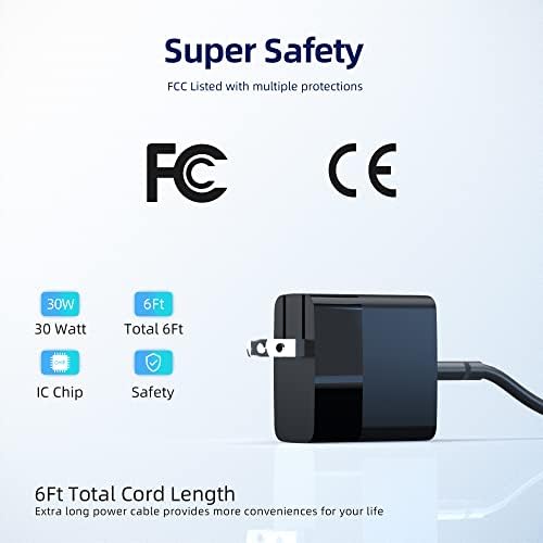 30 W Type C Fast Charging AC Adapter for Samsung Galaxy A35 5 G – NICPOWER Power Supply with Enhanced Compatibility, Rapid Charging, and Safety Features – Ideal for Home, Office, and Travel Use