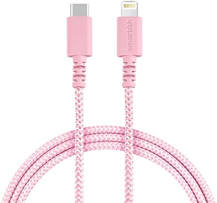 Smartish Crown Joule USB-C Charger – 6 ft Fast Charging Cable for i Phone 16 & 15 – 100 W Power Delivery – Nylon Fabric-Wrapped Cord for Android, Pixel, Galaxy, Mac Book Pro – Versatile Black Charging Solution for Instant Power-ups and Enhanced Durability
