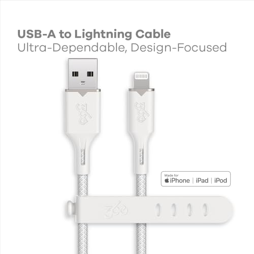 Elevate Your Charging Experience: 360 Electrical Fluid USB-A to Lightning Cable – MFi Certified, 5 Feet of Fast Charging Power for Apple i Phone 14/13/12/11/X & i Pad – Durable Design with Stylish Powder Finish for Ultimate Convenience
