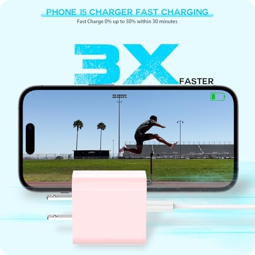 Boost Device Powering with the Apple i Phone 16/15 Fast Charge Essentials Set – MFi Certified 20 W USB-C Blocks & 6 FT Cables in Eye-Catching Purple for Unmatched Charging Speed – Ideal for i Phone 16/15 Series and i Pad with Advanced Durability and Flexibility