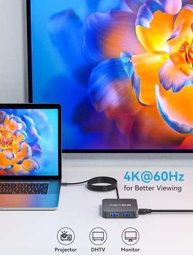 Revolutionize Your Workspace with the 4 FT USB C Hub – 10 Gbps Multiport Adapter Featuring 4 K HDMI Output and 100 W Power Delivery for Mac Book, Dell, Lenovo & i Pad Pro – Ultimate Connectivity with Versatile USB A3.1 Ports for Fast Data Transfers and Seamless Device Integration