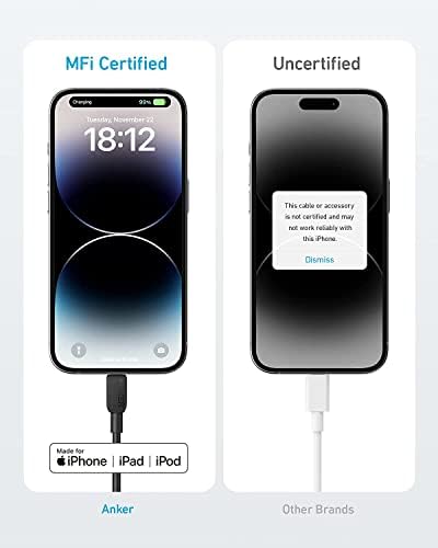 Anker 6 FT USB C to Lightning Cable Duo – MFi Certified High-Speed Charging Solution for i Phone 14 Series and More – Durable & Flexible Dual Pack for Ultimate Convenience and Connectivity