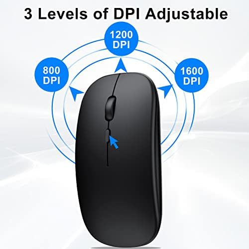 Ultimate Wireless Bluetooth Mouse for i Pad, Mac Book Pro, Air, and PCs – Rechargeable Silent Design for Productivity on the Go – Portable Slim Dual Mode Mouse with LED Indicators and Universal Compatibility