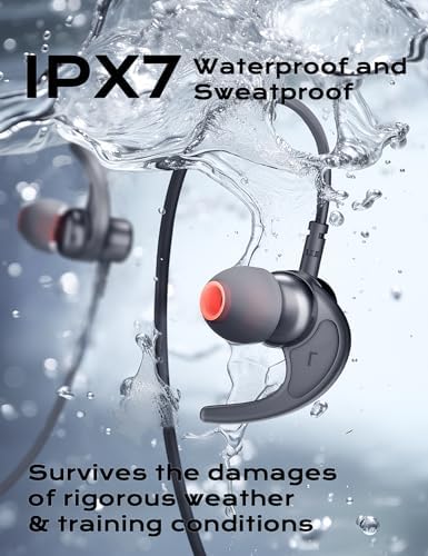 apt X-HD Wireless Bluetooth Earbuds with CVC 8.0 Noise Cancellation | 30-Hour Playtime Magnetic Neckband Design | IPX7 Sweatproof Sports Headphones for Ultimate Audio Experience | Perfect for Music & Active Lifestyles