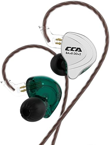 CCA C10 Hybrid Driver In-Ear Monitors – 4 BA + 1 DD Audiophile Headphones with Detachable Cable and Alloy Faceplate for Exceptional Sound Quality – Matte Black Wired Earbuds for Musicians and Stage Performers – Ergonomic Design for Comfort and Long Listening Sessions