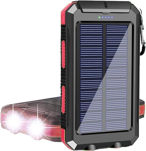 Ultimate 38800 m Ah Waterproof Solar Power Bank – Fast Charging Type-C Portable Charger for All Devices with Triple Output and LED Flashlight – Essential for Outdoor Adventures, Camping, and Travel