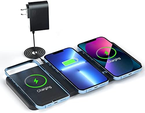 Elevate Your Charging Experience with the Advanced 3-in-1 Wireless Charging Pad – 15 W Fast Charging Station for i Phone 15/14/13/12 Pro/Max/Plus & Air Pods – Qi-Certified Multi-Device Power Hub for Streamlined Efficiency and Modern Aesthetics