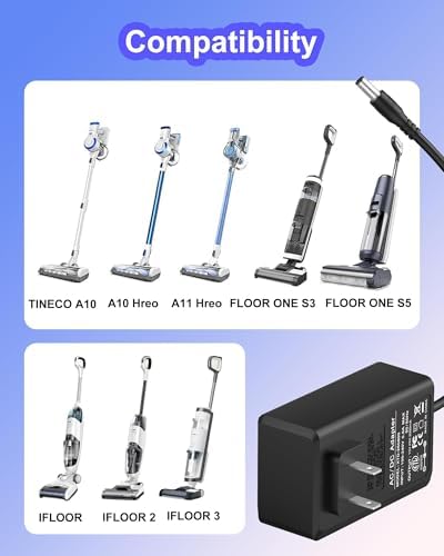 VHBW 26 V High-Performance Replacement Charger for TINECO Cordless Vacuums – Fast AC/DC Power Supply Compatible with IFLOOR 2, 3 Series, A10 Dash, A11 S3 Hero, Master Floor ONE S2, S3, S5 – Lightweight, Durable, and Safety-Enhanced for Optimal Cleaning Efficiency