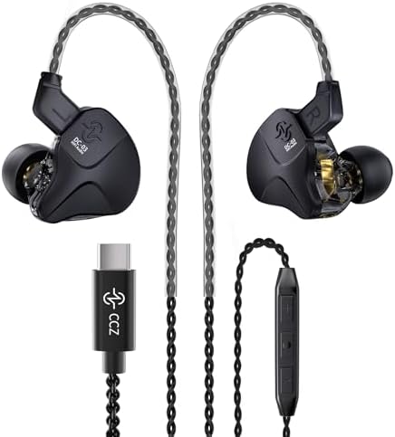 CCZ DC03 Hi-Fi Gaming IEMs: Immersive Deep Bass Wired Earbuds with Detachable Mic for Ultimate Gaming and Music Experience, Ergonomic Noise Cancelling Design for Exceptional Audio Clarity and Broad Device Compatibility