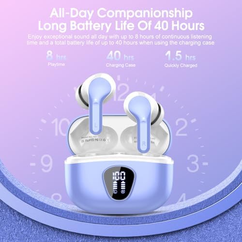 Elevate Your Sound Experience with Premium Wireless Earbuds – Advanced Bluetooth 5.4, Hi-Fi Stereo Audio, and ENC Noise Cancellation for Crystal-Clear Calls, IP7 Waterproof Design for Active Lifestyles, 48-Hour Playtime with LED Battery Display, Chic Rose Gold Finish for Everyday Elegance in Sports and Leisure