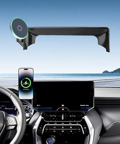 Transform Your Toyota Venza 2021-2024 with Our Premium 15 W Fast Wireless Charging Car Phone Holder: Experience Ultimate Hands-Free Navigation with 360-Degree Rotating Mount, Screen-Fixed Clip for Enhanced Safety, Ideal for 8-Inch Touch Screens and Daily Drives