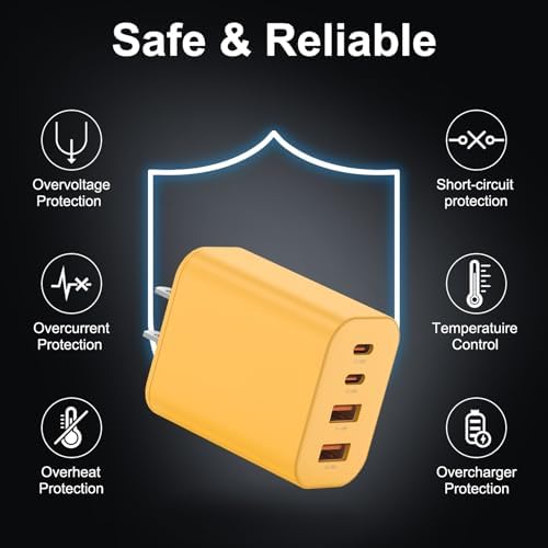 High-Speed USB C Charger Block 3-Pack – 40 W 4-Port Power Adapter for Quick Charge & Power Delivery, Compatible with i Phone 16/15/14/13/12/11/Pro Max & Tablets, Compact Wall Plug for Efficient Multi-Device Charging – Optimal Safety Features & Sleek Design