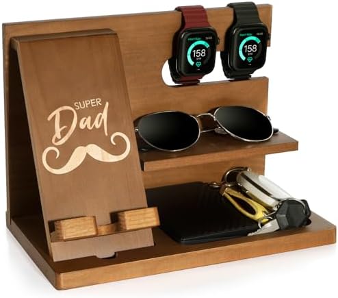 Premium 3-in-1 Wooden Charging Stand for i Phone 16/15/14/13/12 & Apple Watch – Ultimate Nightstand Organizer for Men – Ideal Gift for Dad, Husband, Boyfriend, or Son – Enhanced Speed & Compatibility with Air Pods – Perfect for Father’s Day, Anniversaries & Holidays – Stylish & Functional i Phone Charger Station for All Apple Devices – A Must-Have Tech Accessory for the Modern Man – Elevate Your Gifting with This Unique Natural Wood Design – Effortlessly Charge Your i Phone, Apple Watch, and Air Pods in One Sleek Station – Standby Mode Convenience Meets Aesthetic Appeal – Perfect for Home or Office Use – Impress Your Loved Ones with a Thoughtful and Practical Gift that Combines Style and Utility – The Go-To Choice for Apple Enthusiasts Seeking Quality & Performance in Charging Solutions.