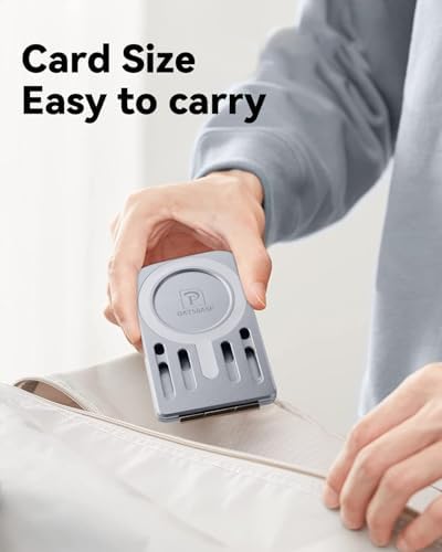 Magnetic Tri-Fold Cell Phone Stand for Desk, Adjustable Metal Phone Holder for Magsafe, Portable & Foldable Card Phone Mount for Recording, Office Small Stand for iPhone 16/15/14/13/12(Black) – Enhanced Compatibility and Speed