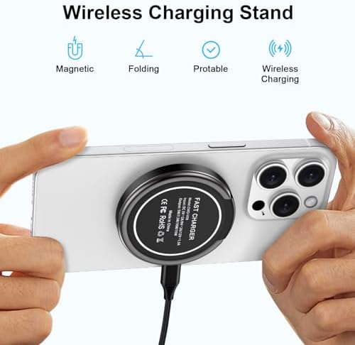 15 W Qi Wireless Charging Pad for Fast Charging – Compatible with i Phone 15/16/14/13/12, Samsung Galaxy S23/S24/S25/S21/S20, Google Pixel 9/8 XL, and Moto Edge – Sleek, Portable Design with Intelligent Overheating Protection and Non-Slip Surface for Hassle-Free Power Solutions