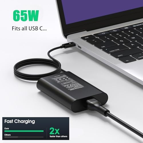High-Efficiency 65 W USB-C Power Adapter for Dell Laptops – Universal Compatibility with Latitude & XPS Series – Fast Charging for Enhanced Performance and Durability – Ideal for Home and Office Use – Meets OEM Standards – 24/7 Customer Support