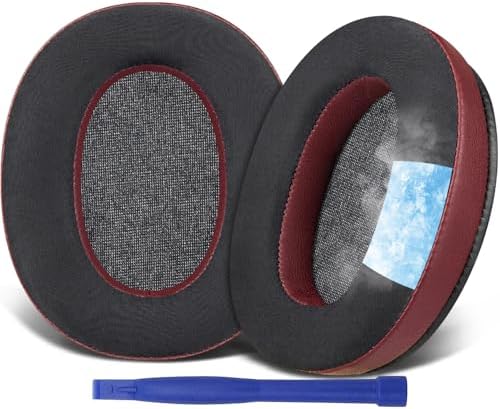 Premium SOULWIT Cooling Gel Earpads for Sony WH-XB910 N Headphones – Advanced Noise Isolation Foam Cushions for Unmatched Comfort and Superior Sound Quality – Stylish Red Storm Replacement Ear Pads for Music Enthusiasts