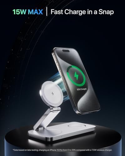 Ultimate 3-in-1 Foldable Wireless Charging Station for Apple Devices – Fast Charger for i Phone 16, 15, 14, 13, 12, Air Pods & Apple Watch – Portable & Stylish Black Design for Home & Travel Use – Anti-Slip Base for Stability – Perfect for Decluttering Your Space and Enhancing Charging Efficiency