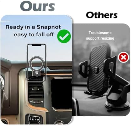 Magnetism Dodge Ram 1500/2500/3500 Phone Holder – Mag-Safe Compatible Hands-Free Car Mount with 360-Degree Rotation for Optimal Viewing – Adjustable Magnetic Cell Phone Accessory Preserving Air Vent Functionality for Safe Driving and Navigation