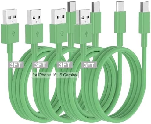 Car Carplay Cable for iPhone 16 15 Pro/Pro Max/Plus,3/3/6/6FT USB A to USB C Fast Charging Cord for iPhone 16 15 Charger,USBC Car Charger for Apple 16 15/iPad Pro-Dark Blue – Enhanced Compatibility and Speed