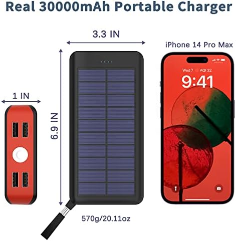 BONAI 30000 m Ah Portable Power Bank – High-Capacity External Charger with Dual USB Outputs, Built-in Flashlight & 8-Pin Cables for Fast Charging on the Go – Ideal for i Phone, Android, and i Pad Users – Reliable Power Solution for Travel and Daily Use in Green