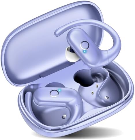 Revolutionary Bluetooth 5.3 Wireless Earbuds – Ultra-Lightweight Noise-Cancelling Headphones with Deep Bass for Sports Enthusiasts – Waterproof Design with Secure Ear Hooks for Running, Biking, and Climbing – Unmatched 60 Hours Playtime in Sleek Black Finish