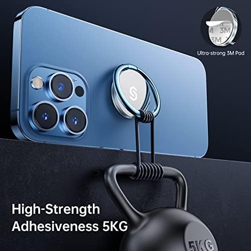 Sparkling 360° Rotation Phone Ring Holder – Bling Bling Finger Kickstand for Enhanced Grip and Stability – Premium Zinc Alloy Design for i Phone, Samsung, Pixel & All Smartphones – Secure Adhesive, Versatile Stand, and Magnetic Car Mount Compatible – Glitter Silver Finish for a Touch of Elegance