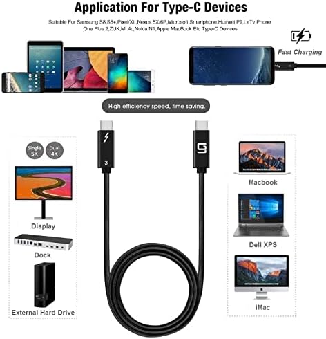 Ultra-Fast 20 Gbps USB-C to USB-C Cable – Premium Nylon Braided for Enhanced Durability | 100 W Rapid Charging & Dual 4 K/Single 5 K @60 Hz Video Support | Versatile 3.3 ft Length for Seamless Connectivity Across Devices | USB 3.1 & 3.2 Compatible | Perfect for Laptops, Smartphones, and Tablets