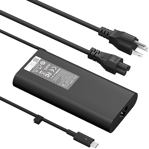 Premium 130 W USB-C Laptop Charger for Dell XPS & Precision Models – High-Speed Power Adapter with Enhanced Safety Features for Seamless Compatibility Across Multiple Devices – Ideal Replacement for Latitude Series, Lightweight & Compact Design for On-the-Go Charging
